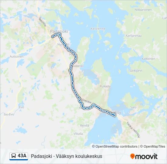 43A Bus Line Map