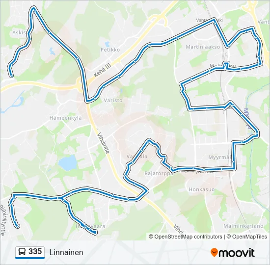 335 Bus Line Map
