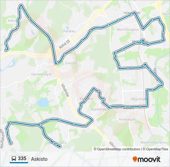 335 Bus Line Map