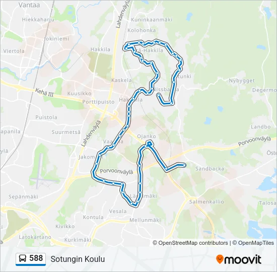 588 Bus Line Map