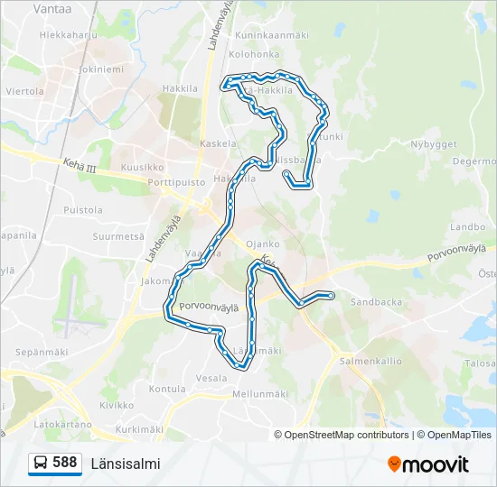 588 Bus Line Map