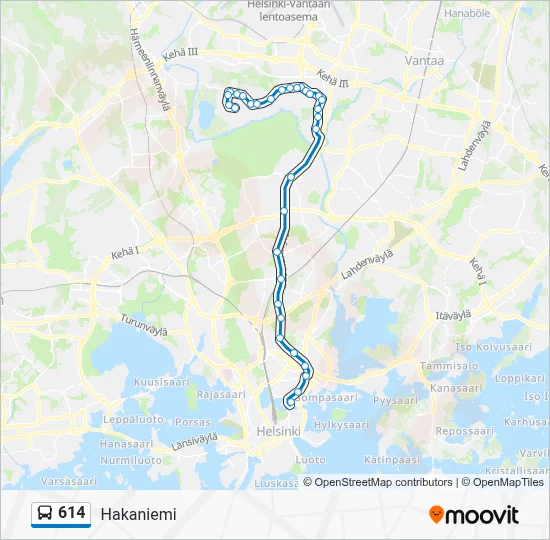 614 Route: Schedules, Stops & Maps - Hakaniemi (Updated)