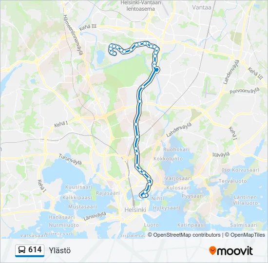 614 Bus Line Map