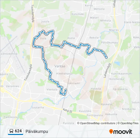 624 Bus Line Map