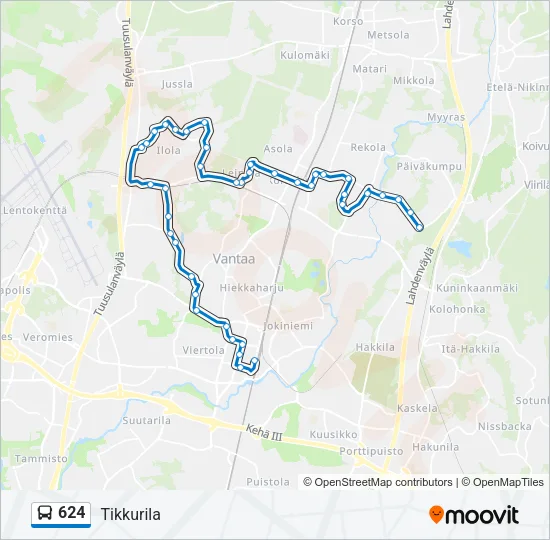 624 Bus Line Map