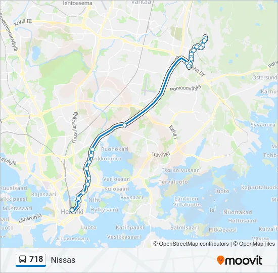 718 Bus Line Map