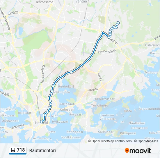 718 Bus Line Map