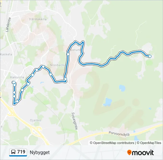 719 Bus Line Map