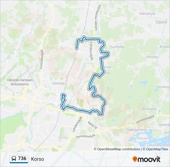 736 Bus Line Map