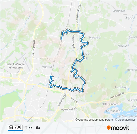 736 Bus Line Map
