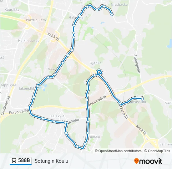 588B Bus Line Map
