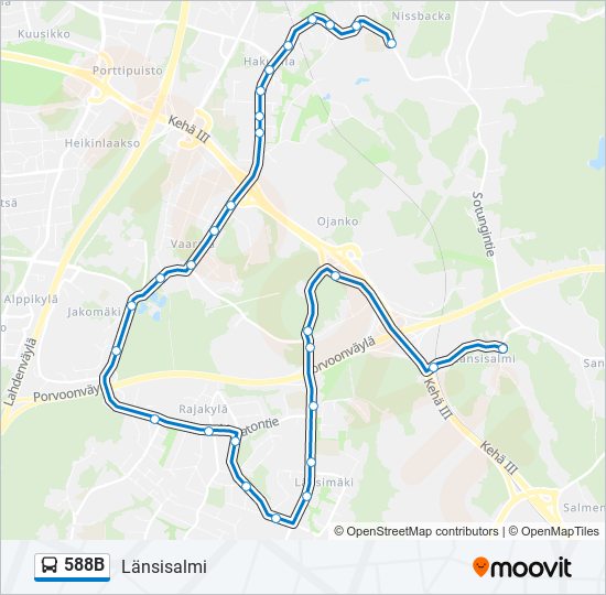 588B bus Line Map