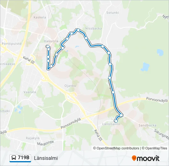 719B Bus Line Map