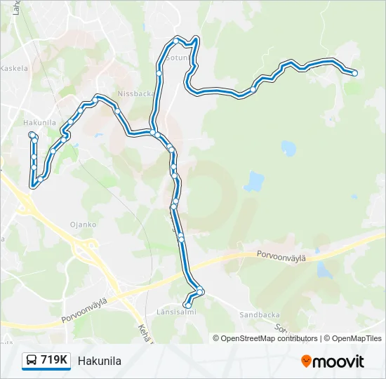 719K Bus Line Map