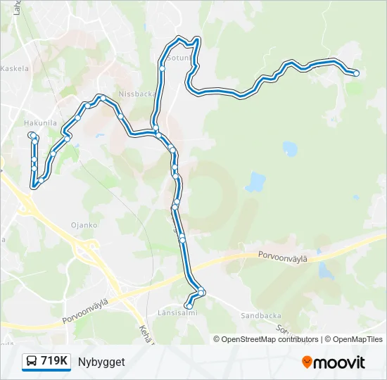 719K Bus Line Map