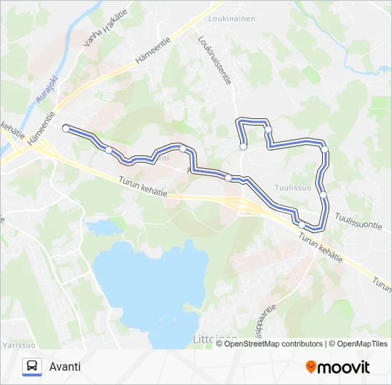 TAMMI-AVANTI Bus Line Map