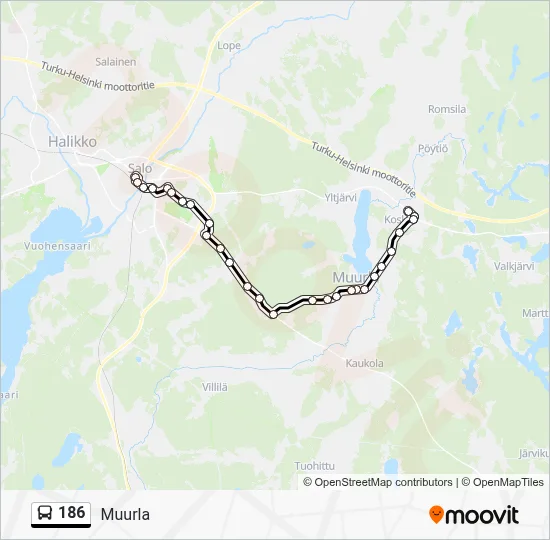 186 Route: Schedules, Stops & Maps - Muurla (Updated)