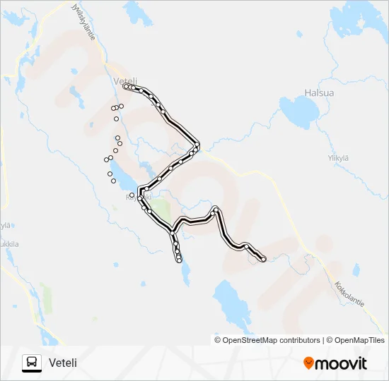 KALLIOJARVI-RAYRINKI-ALASPAA-HEIKKILA-VETELI Bus Line Map
