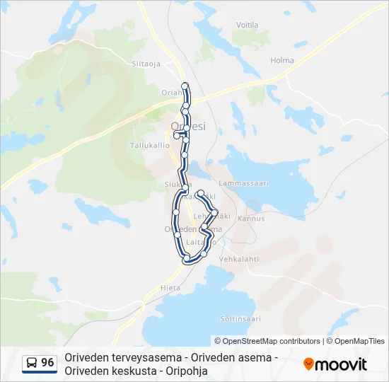 96 Bus Line Map