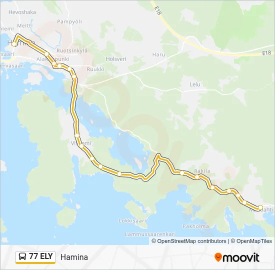 Hamina Map 77 ELY Route: Schedules, Stops & Maps - Hamina (Updated)