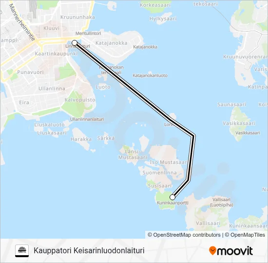 KAUPPATORI - SUOMENLINNA JA LONNA Ferry Line Map