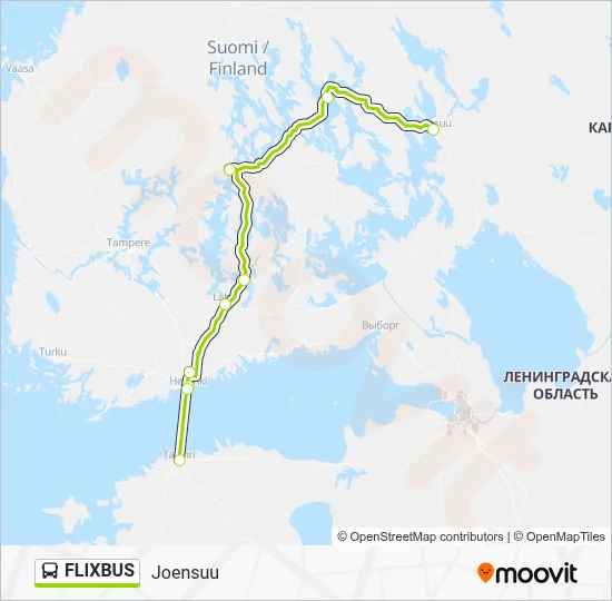 Flixbus Rout Map FLIXBUS Route - FlixBus: Joensuu - Tallinn: Schedules, Stops & Maps ...