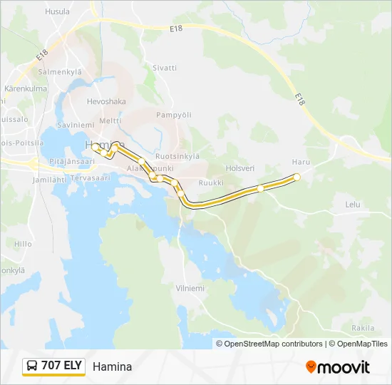 Hamina Map 707 ELY Route: Schedules, Stops & Maps - Hamina (Updated)