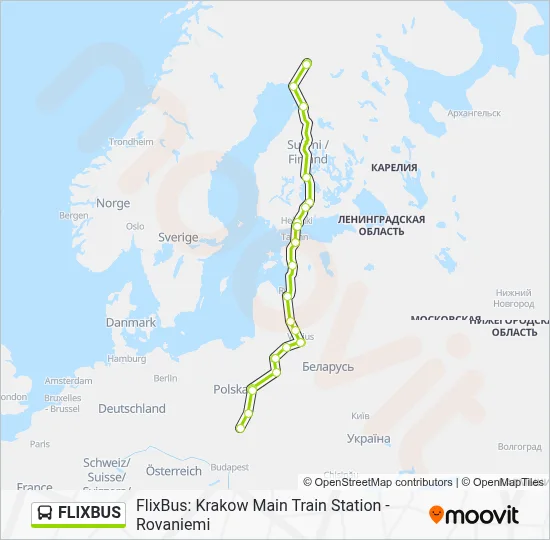 Flixbus Rout Map FLIXBUS Route: Schedules, Stops & Maps - Rovaniemi (Updated)