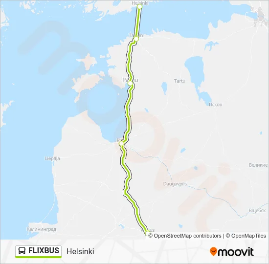 Flixbus Rout Map FLIXBUS Reitti: Aikataulut, pysäkit ja kartat – Helsinki (päivitetty)