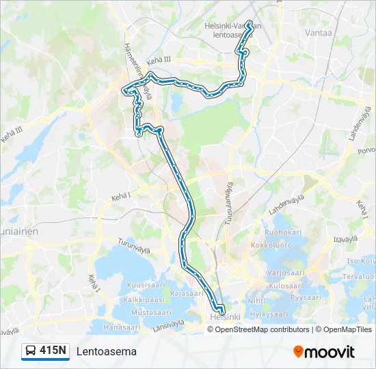 415N Bus Line Map
