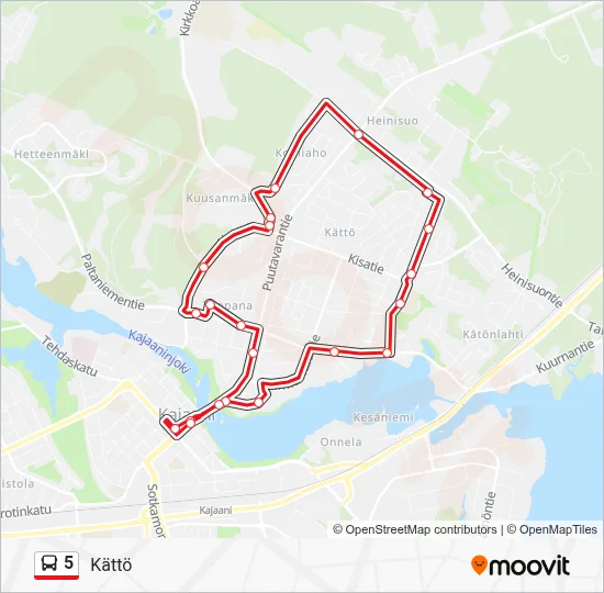 5 Bus Line Map