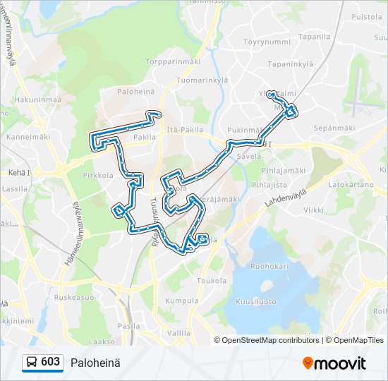 603 bus Line Map