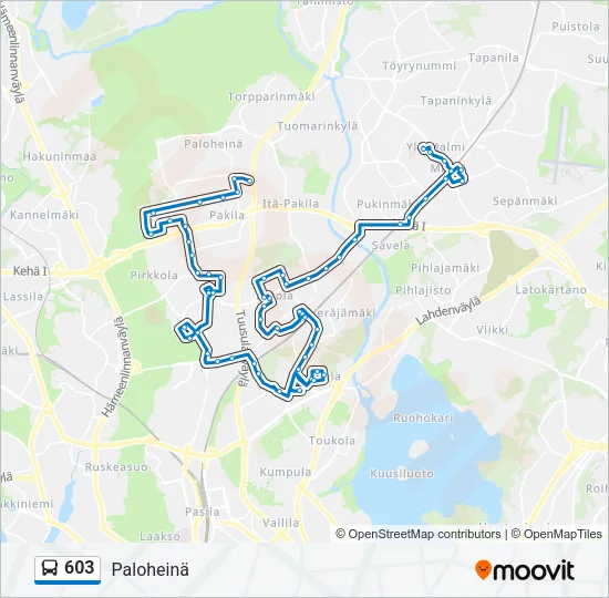 603 Bus Line Map