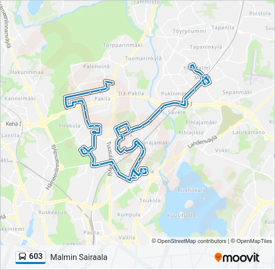 603 Bus Line Map