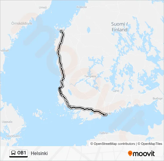 OB1 Bus Line Map