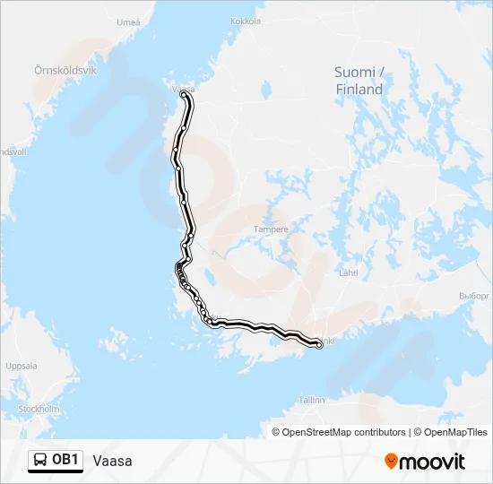 OB1 Bus Line Map