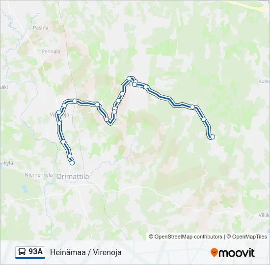 93A Bus Line Map
