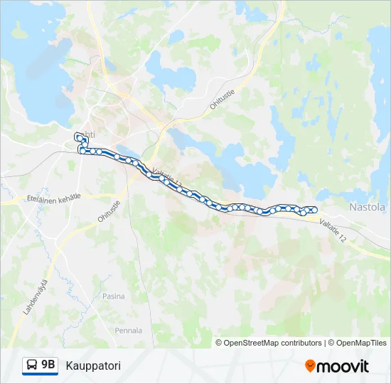 9B Bus Line Map