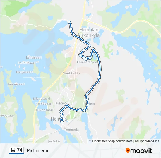 74 Bus Line Map
