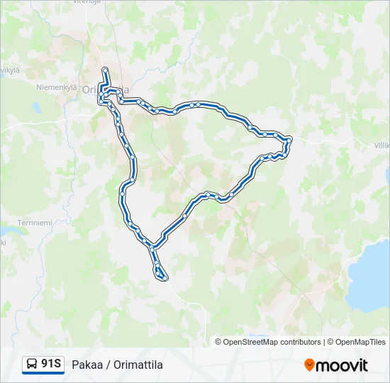 91S Bus Line Map