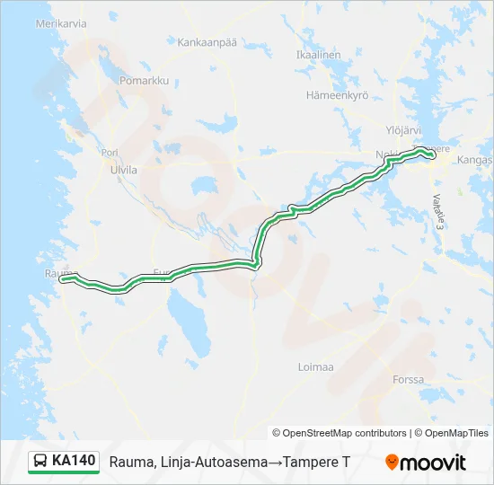KA140 Bus Line Map
