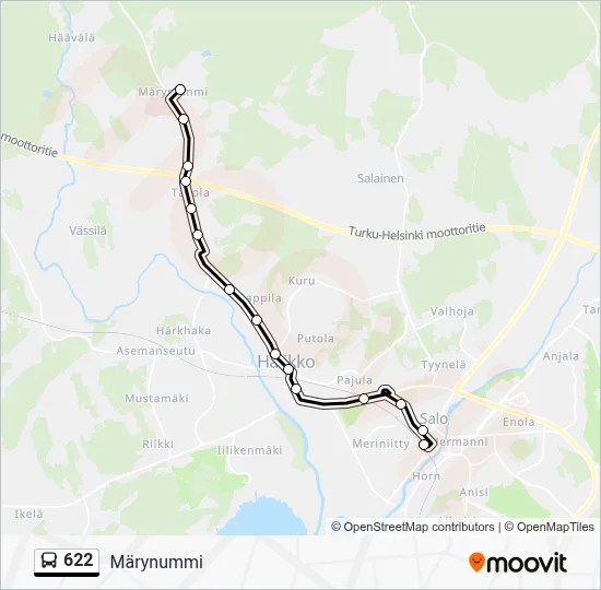 622 Bus Line Map