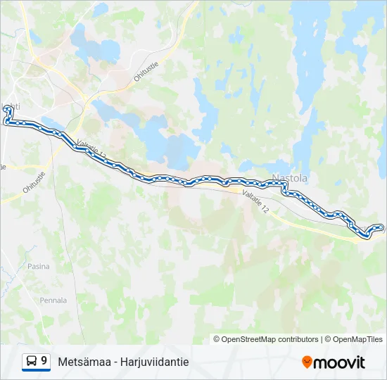 9 Bus Line Map