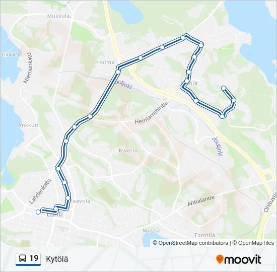 19 Bus Line Map