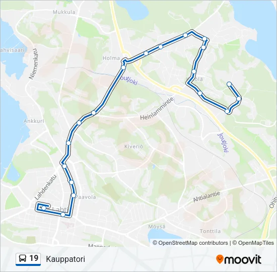 19 Bus Line Map