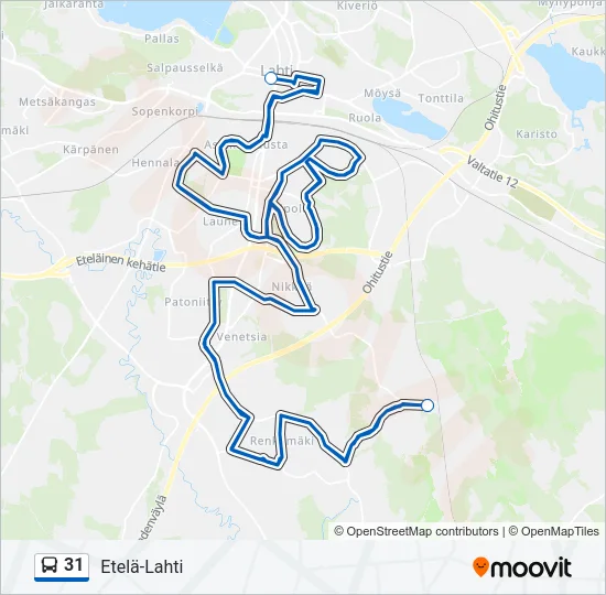 31 Bus Line Map