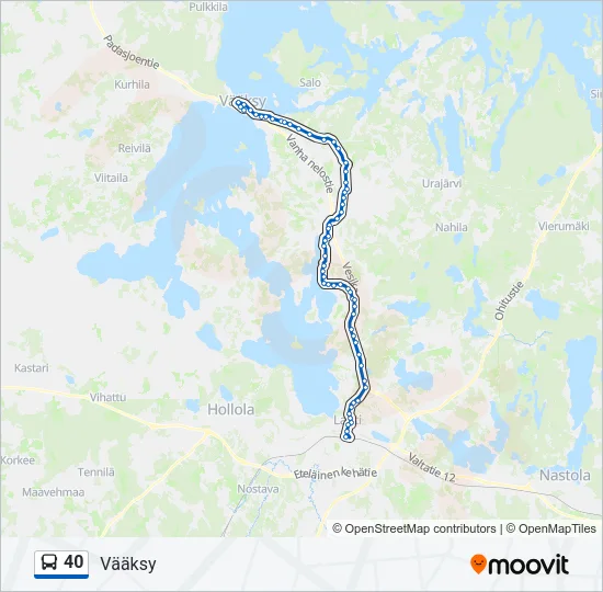40 Bus Line Map
