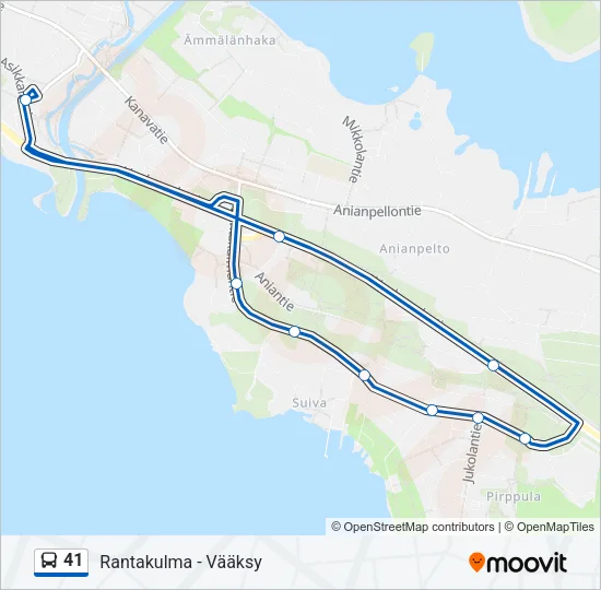 41 Bus Line Map