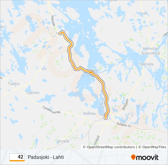 42 Route: Schedules, Stops & Maps - Padasjoki (Updated)