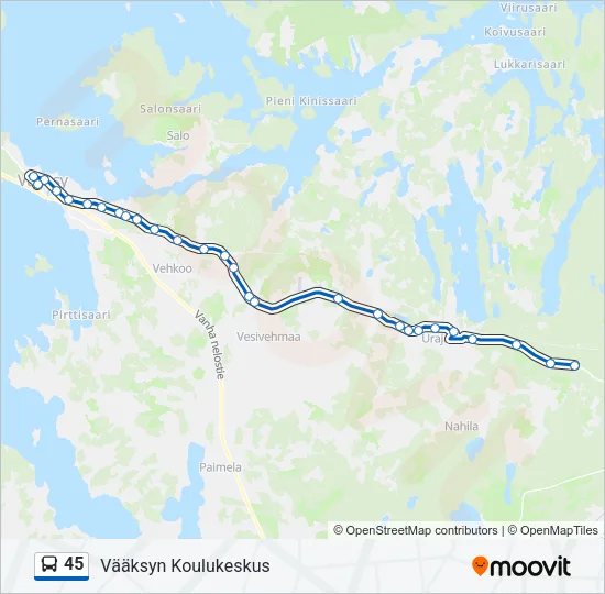 45 Bus Line Map